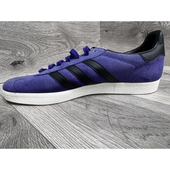 Adidas Originals Gazelle Shoes Mens Size 9.5 Purple Black Suede Sneakers BZ0034 - Picture 7 of 14